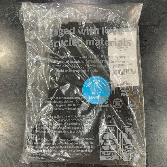 Carter’s cozy fleece leggings black 9 months - Picture 4 of 5